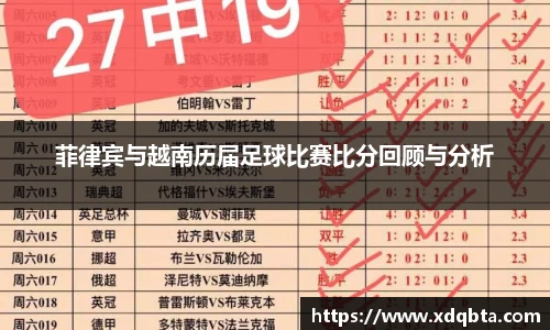菲律宾与越南历届足球比赛比分回顾与分析